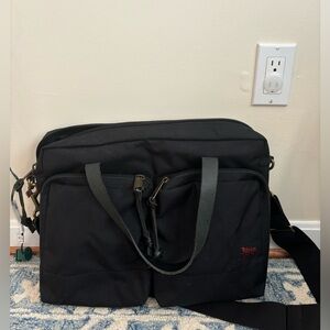 Filson black canvas messenger briefcase
